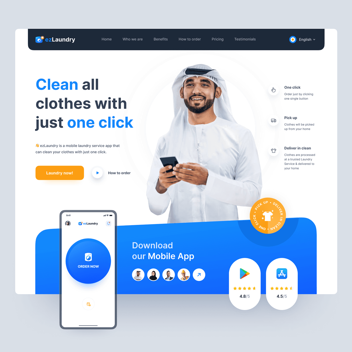 ezLaundry Web Landing Page